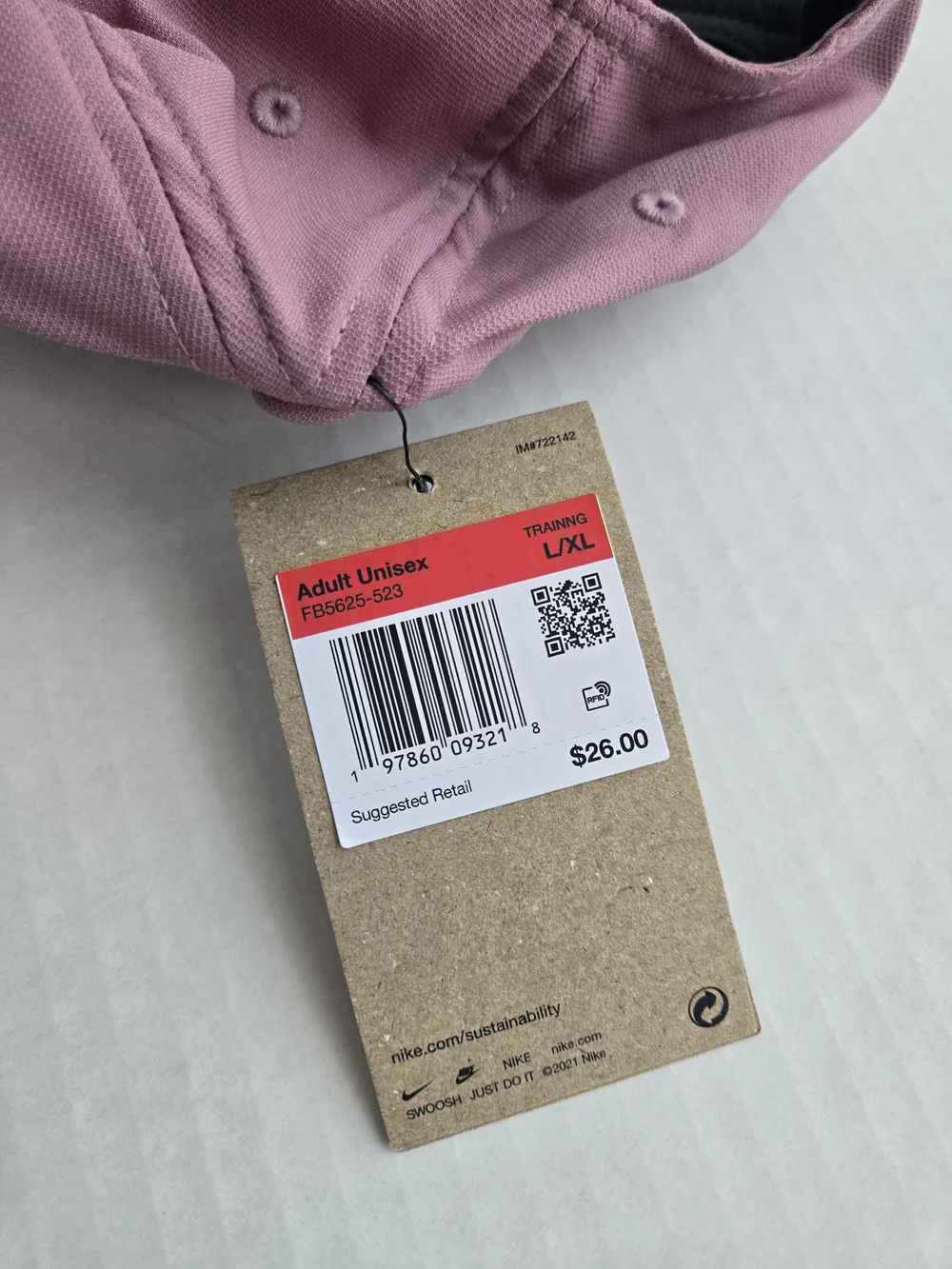 Nike Pink Drifit White Swoosh Club Cap - Adult Size L / XL - NEW
